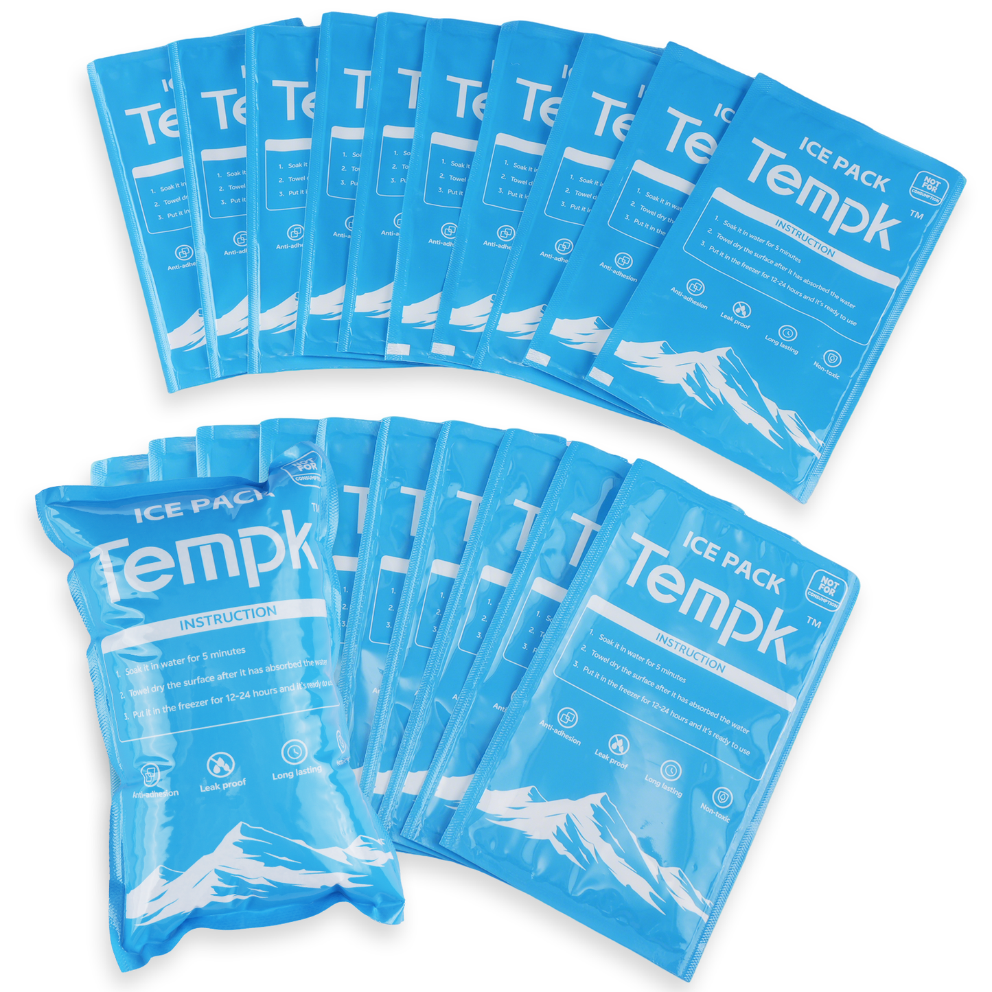 Dry Ice Packs for Shipping Non-Stick for Food Ice Bag Double-Sided Absorption Long Lasting Shipping Cold Packs for Coolers Lunch Bags Freezer 20 Packs