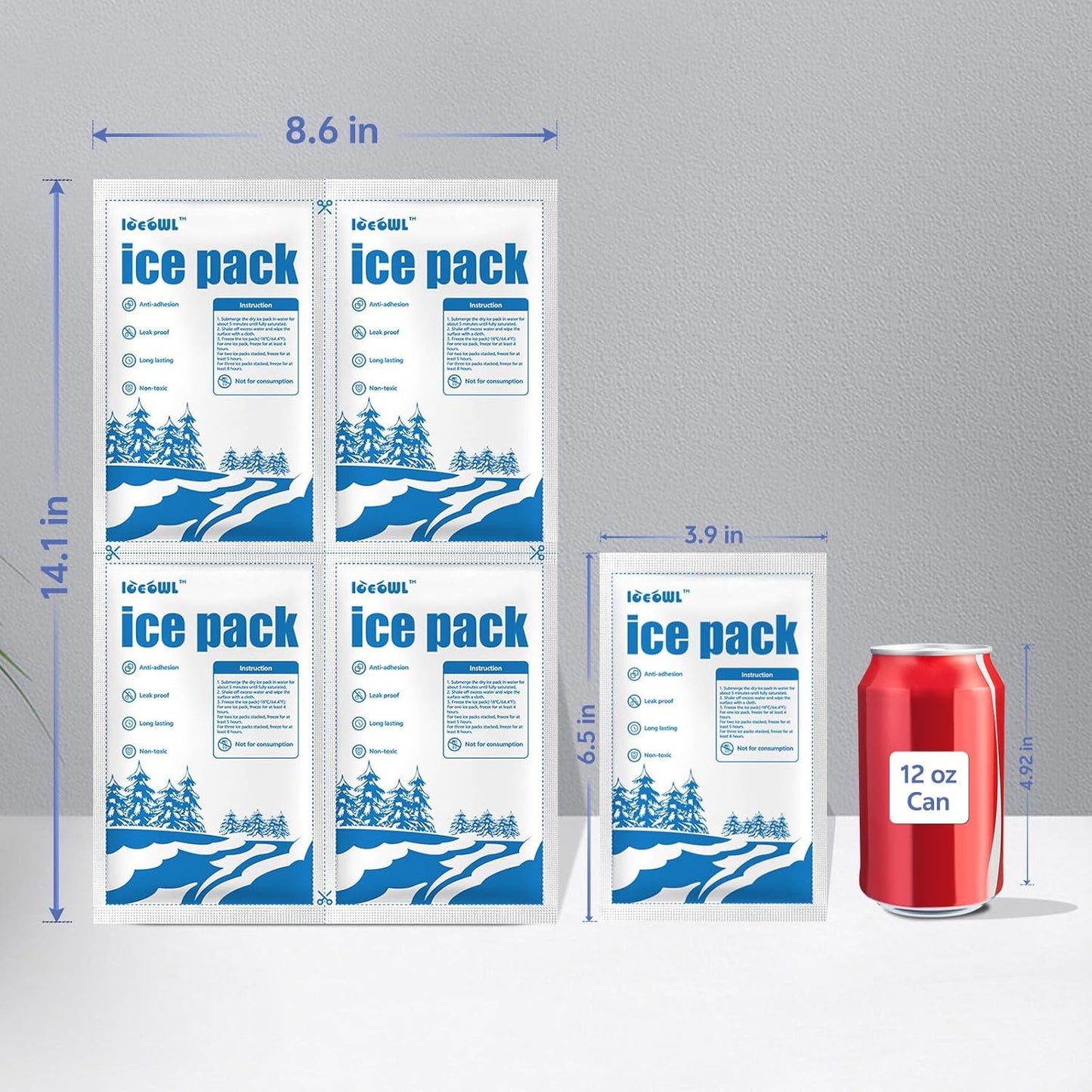 Dry Ice Packs for Shipping Non-Stick for Food