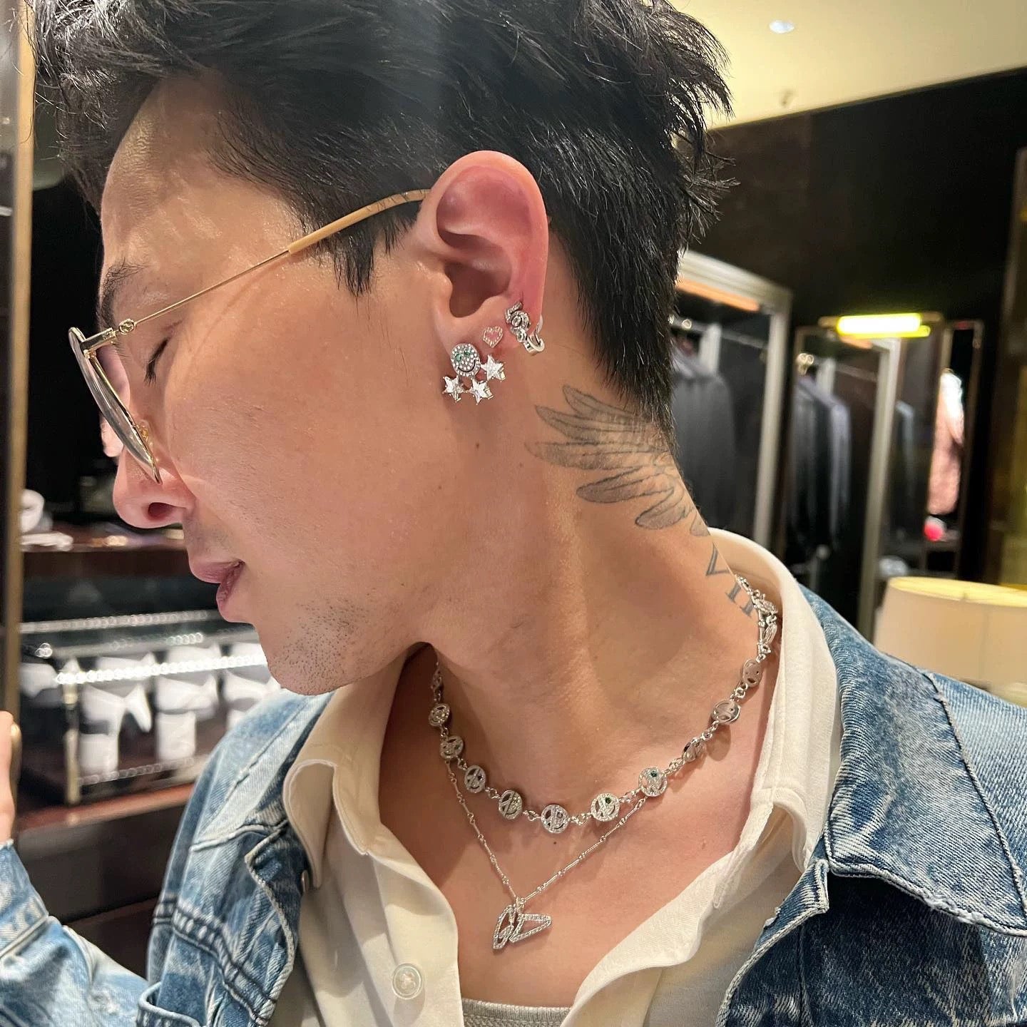 GD same style | eyefunny five-pointed star S925 silver earrings