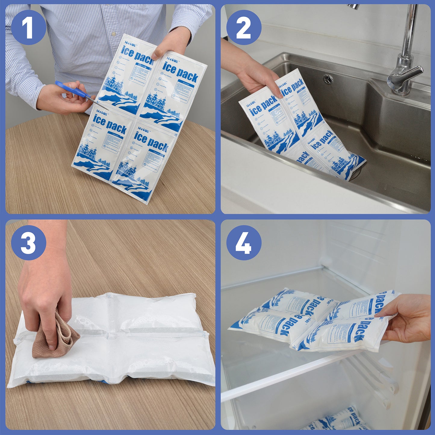 Dry Ice Packs for Shipping Non-Stick for Food