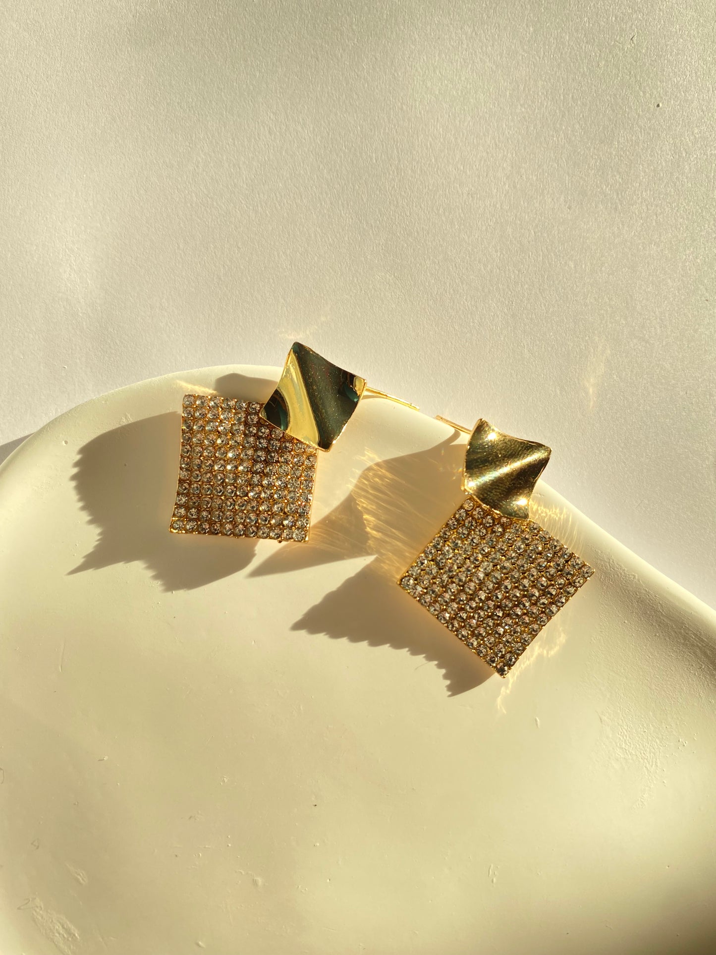 925 silver metal geometric earrings