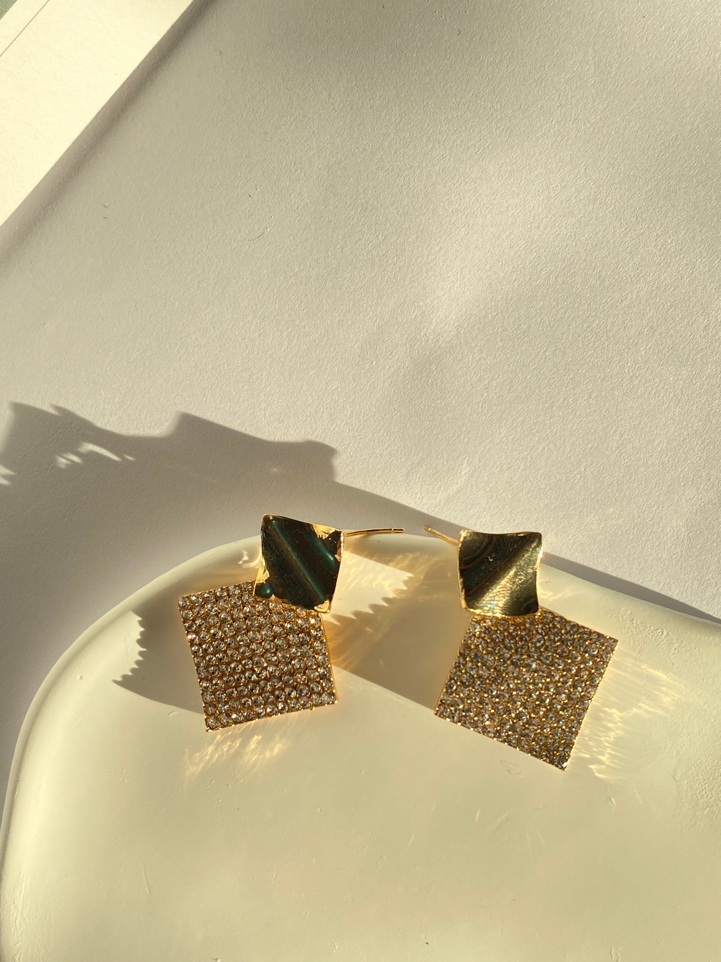 925 silver metal geometric earrings