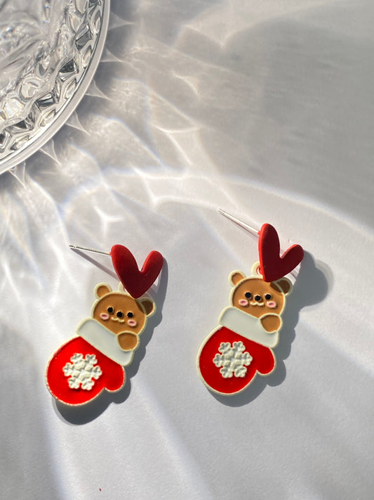 s925 Silver Pin new Christmas earrings