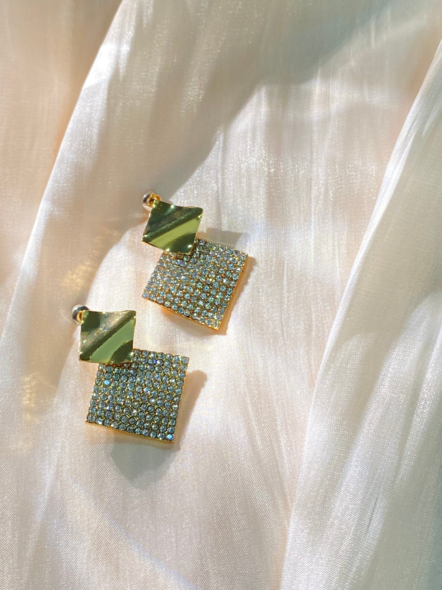925 silver metal geometric earrings