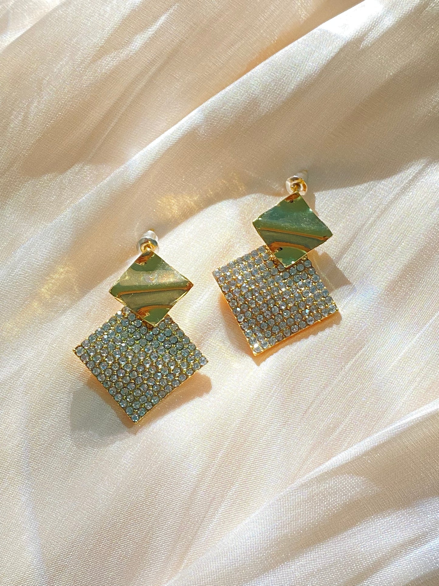 925 silver metal geometric earrings