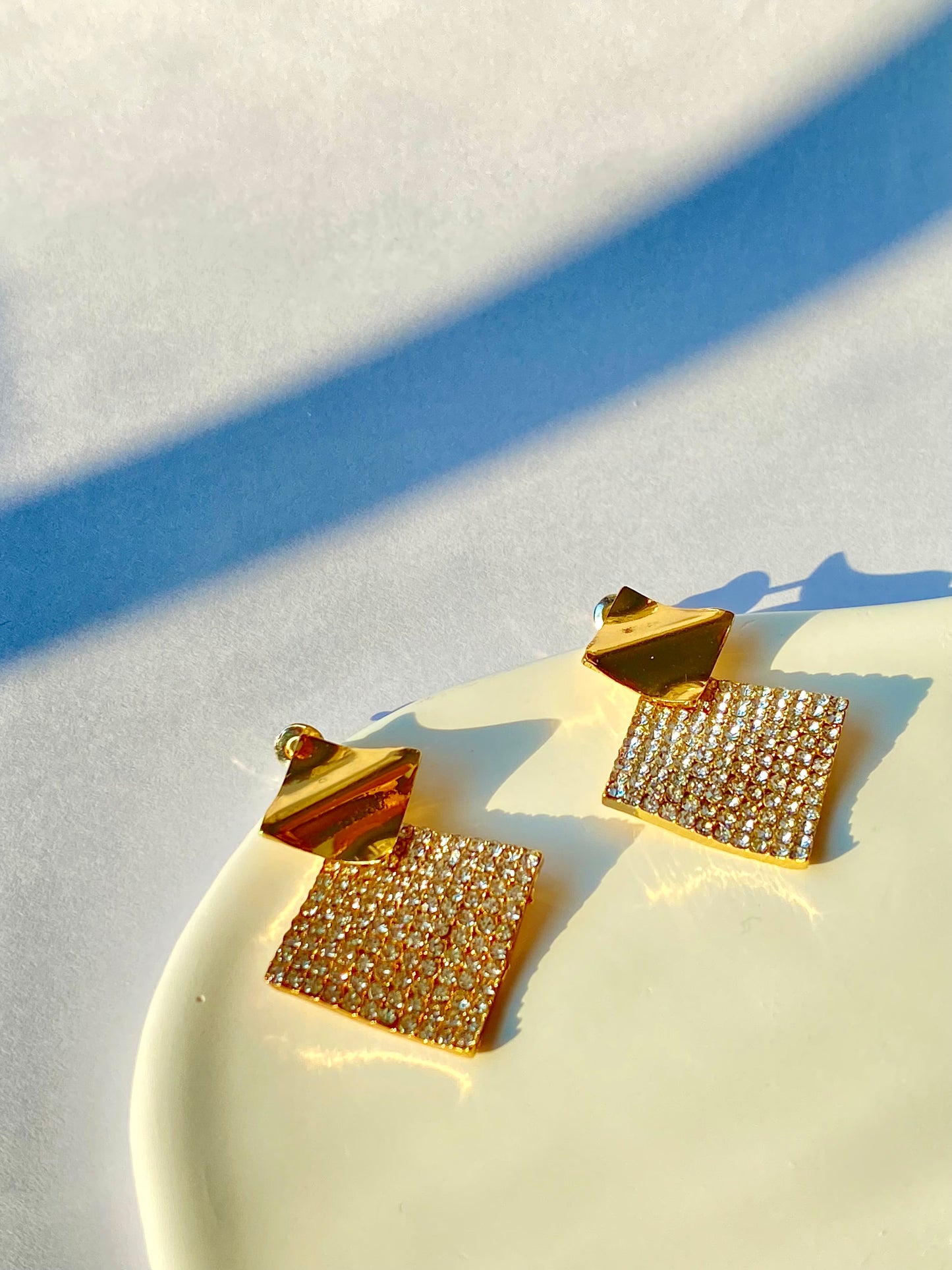 925 silver metal geometric earrings