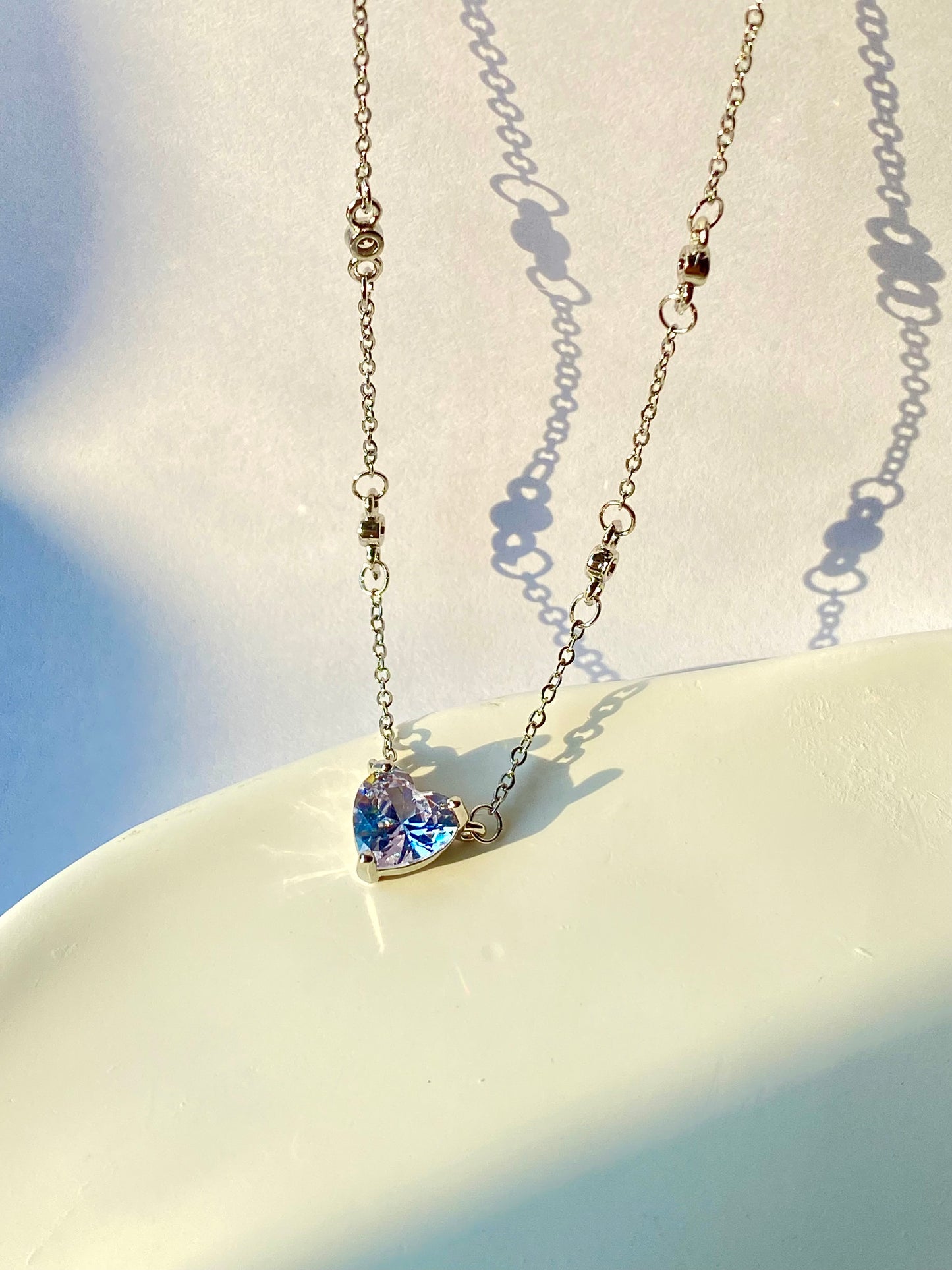 S925 sterling silver heart-shaped necklace