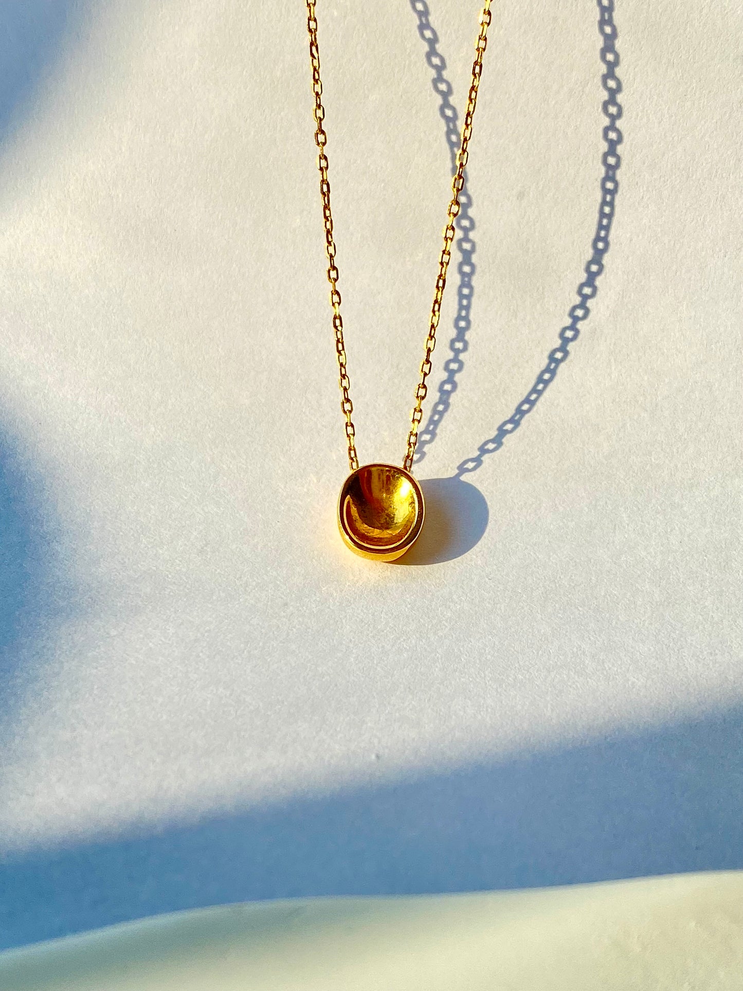 High-end 18K water drop geometric necklace