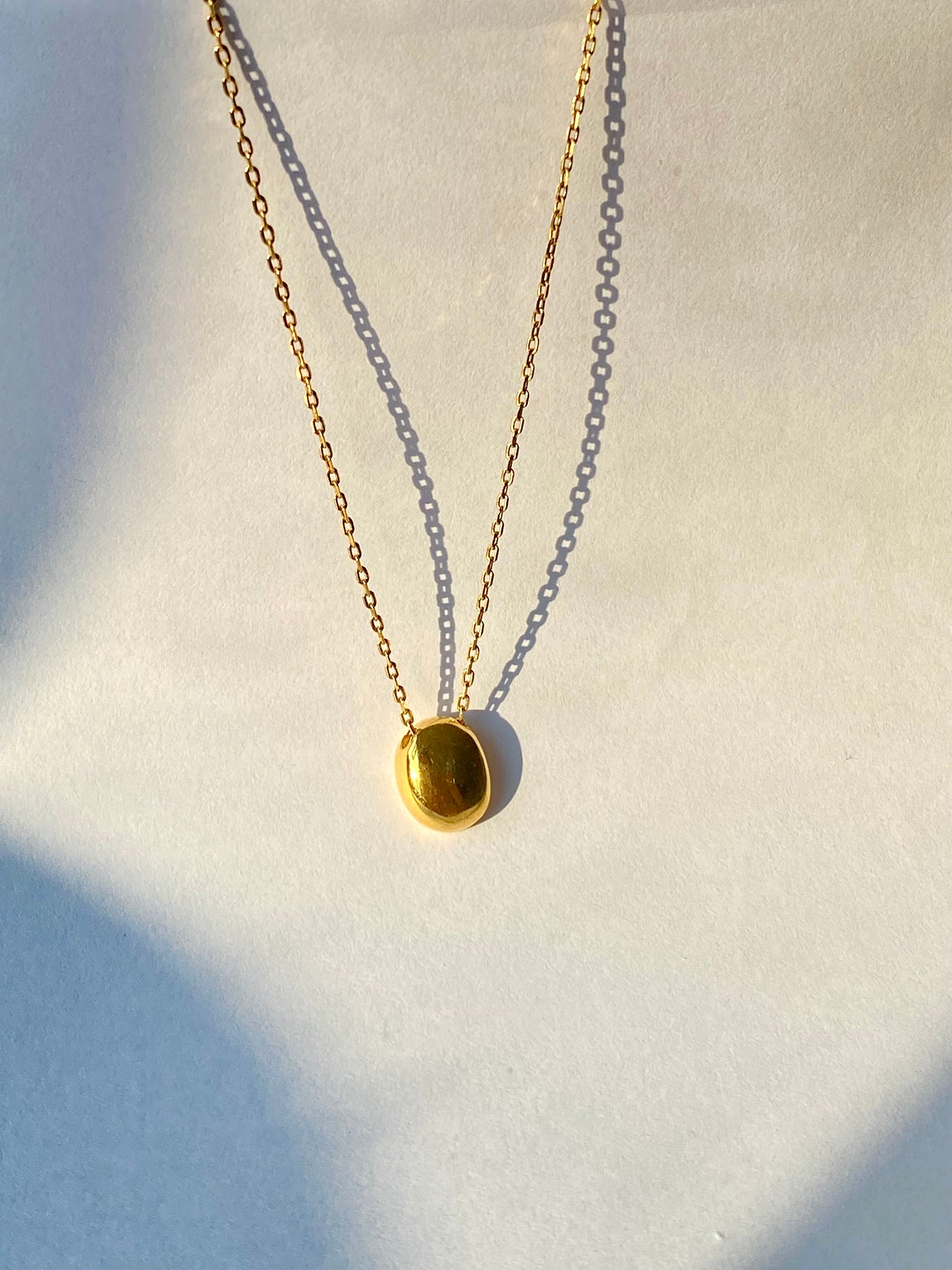 High-end 18K water drop geometric necklace