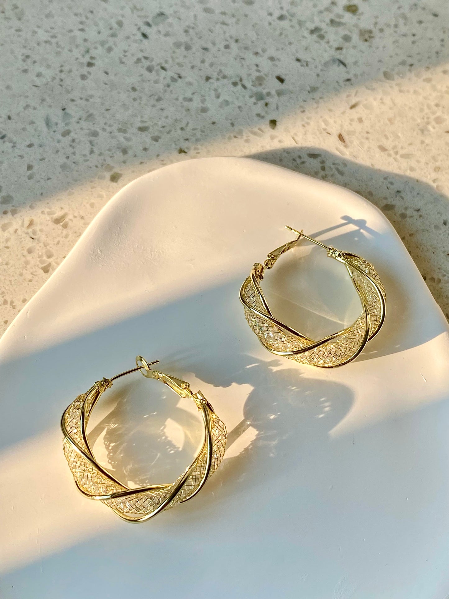 Tiny Helical Hoops Minimalist Earrings