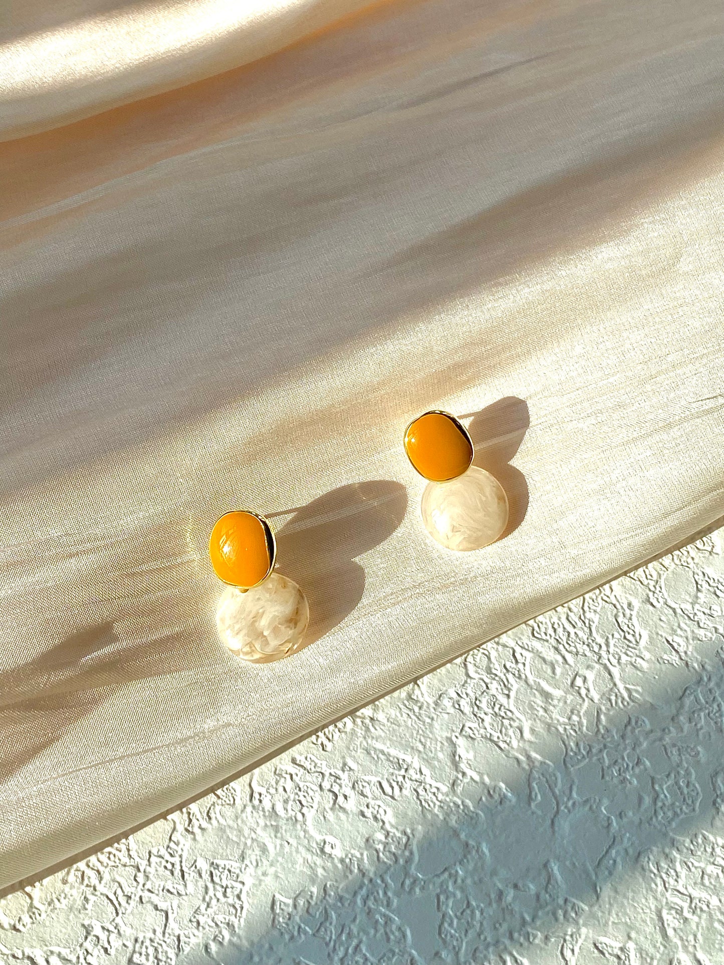 925 silver retro geometric color contrast earrings