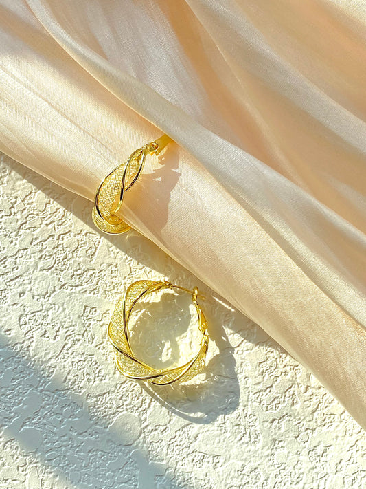 Tiny Helical Hoops Minimalist Earrings