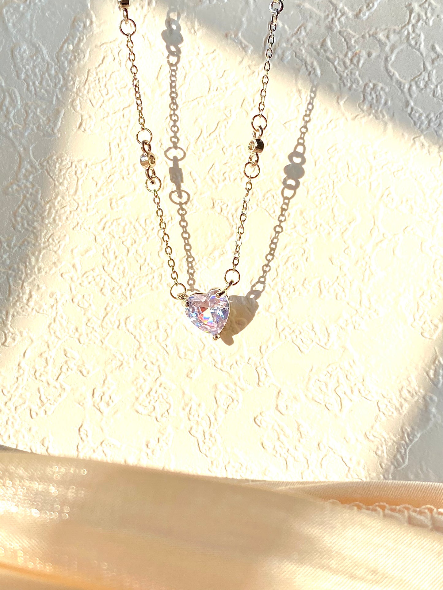 S925 sterling silver heart-shaped necklace