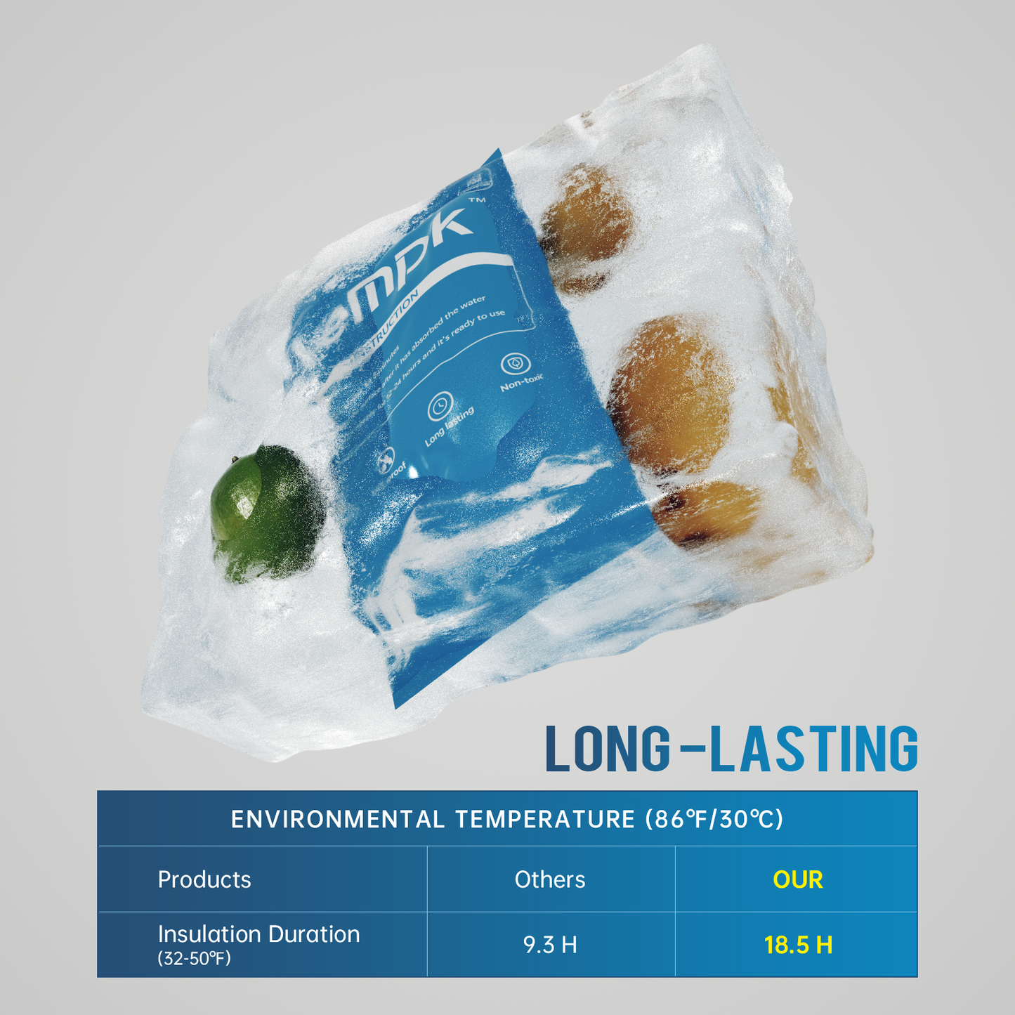 Dry Ice Packs for Shipping Non-Stick for Food Ice Bag Double-Sided Absorption Long Lasting Shipping Cold Packs for Coolers Lunch Bags Freezer 20 Packs